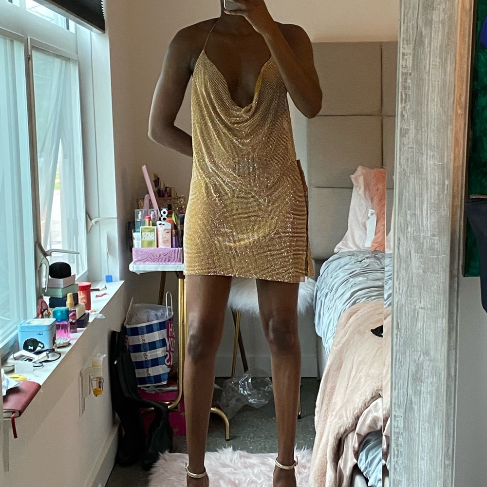 Diamanté Gold Dress
